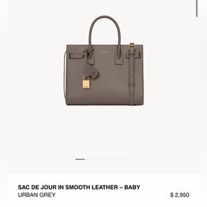 Saint Laurent Taupe Leather Sac de Jour Baby